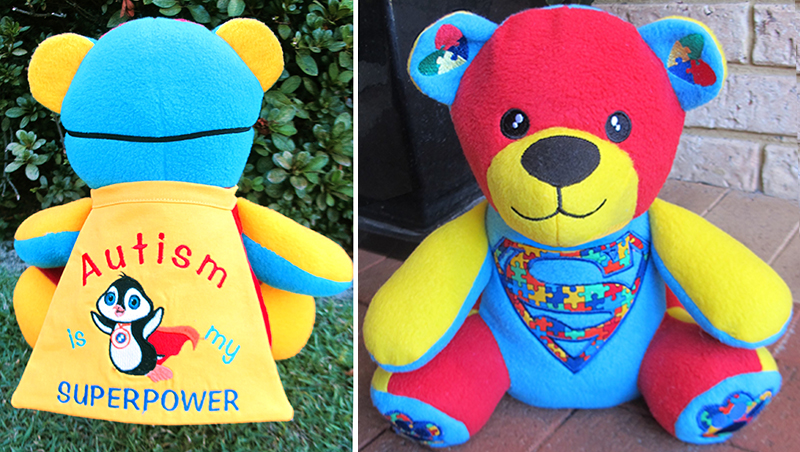 Ben Beginner Bear Pattern sewn by Wendy Bruce-Autism Bear