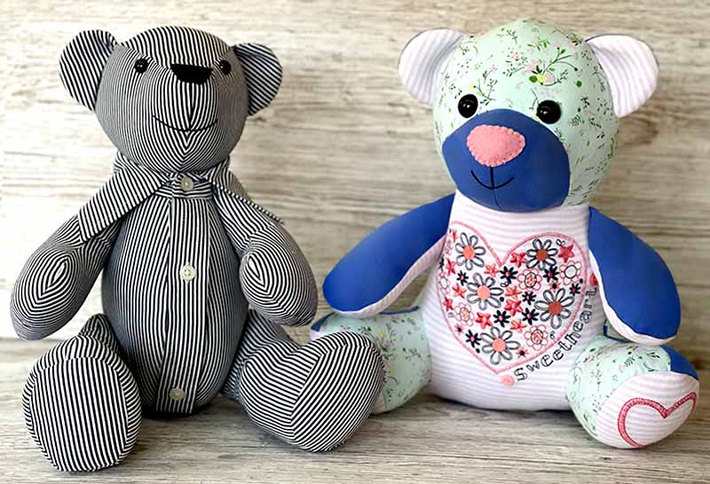 Ben Beginner Memory Bear Pattern sewn by Emma Deacon 2