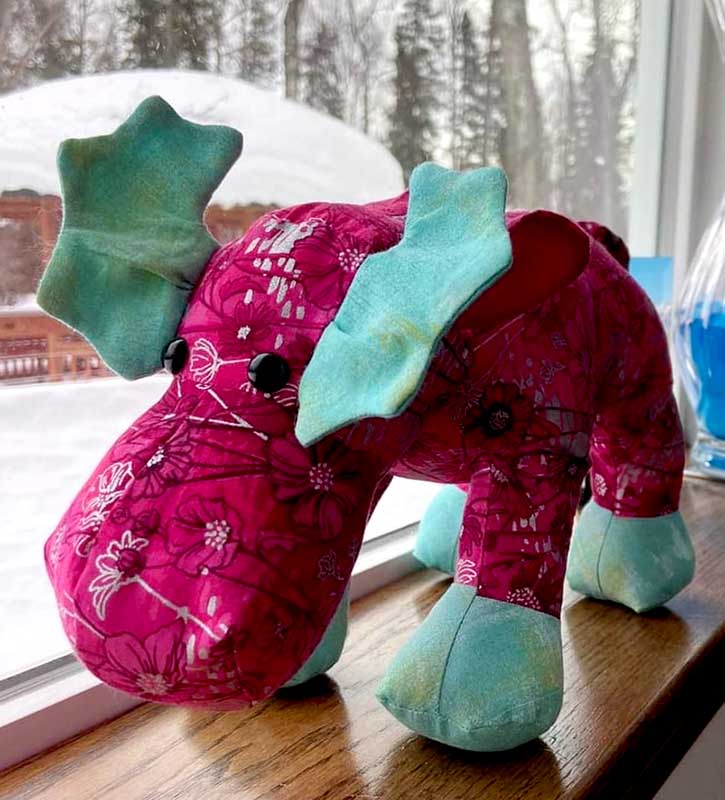 Moose sewing pattern sewn by Susan Flora Kanour