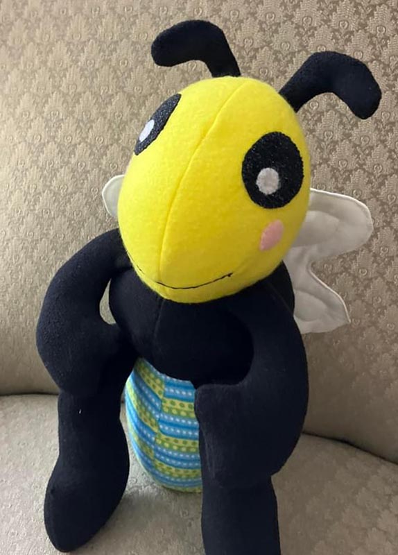 Bee toy pattern sewn by Sheila DeMeritt 