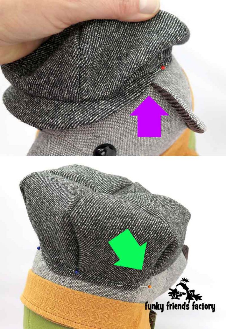 How to sew a flat cap for a teddy bear! Funky Friends Factory