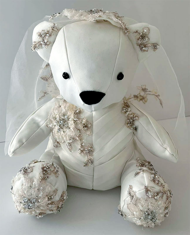Wedding dress teddy top bear