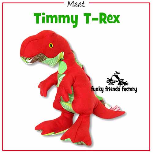 Meet the Funky Friends Factory Dinosaur toy patterns!