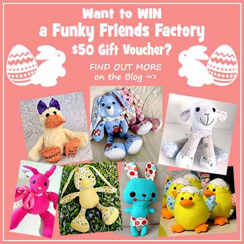Annual Easter & Spring Theme Funky Friends Factory sewing competition STARTS NOW!
