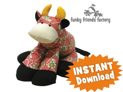 free stuffed cow sewing pattern