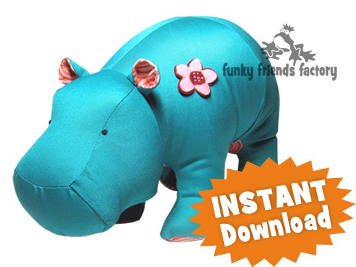 hippo stuffed animal pattern
