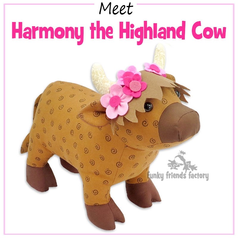 Cow stuffed animal sewing online pattern