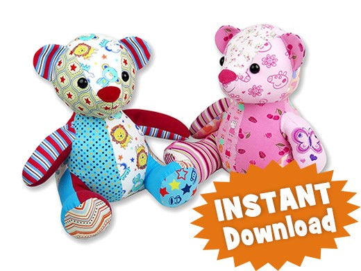 Teddy Bear - Soft toy sewing pattern - instant download pdf