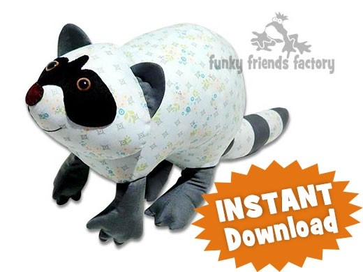 Stuffed raccoon pattern outlet