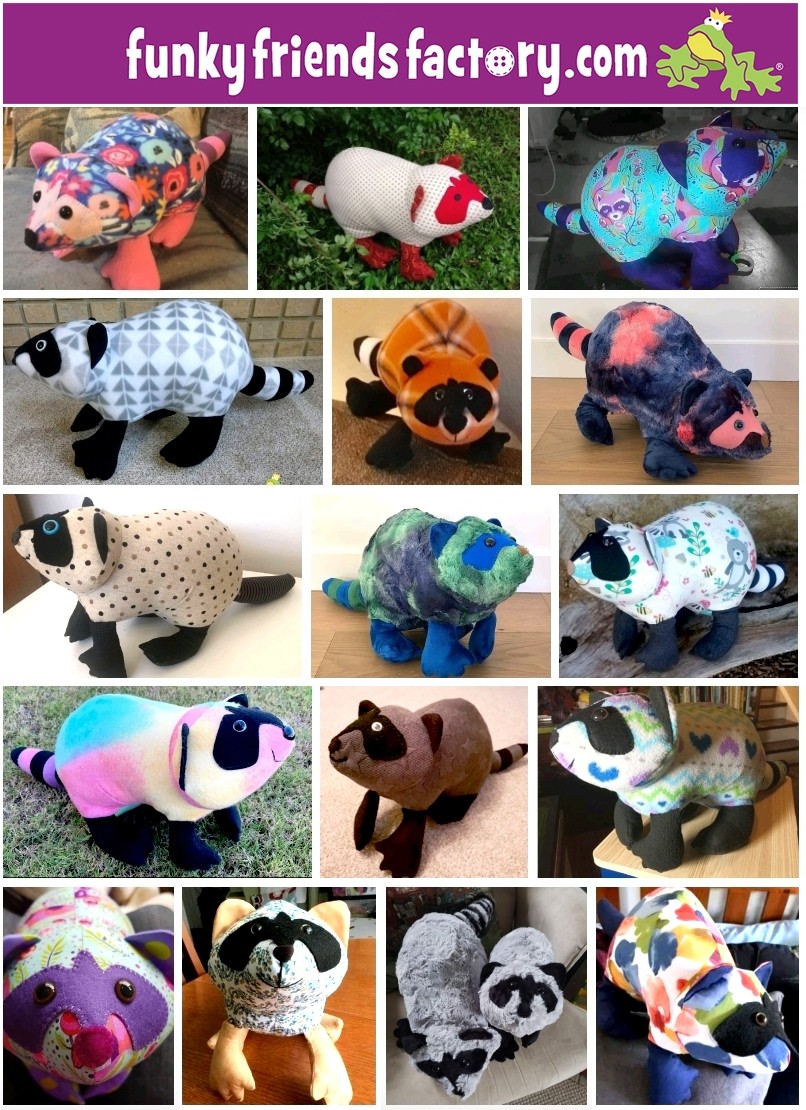 Raccoon plush pattern store