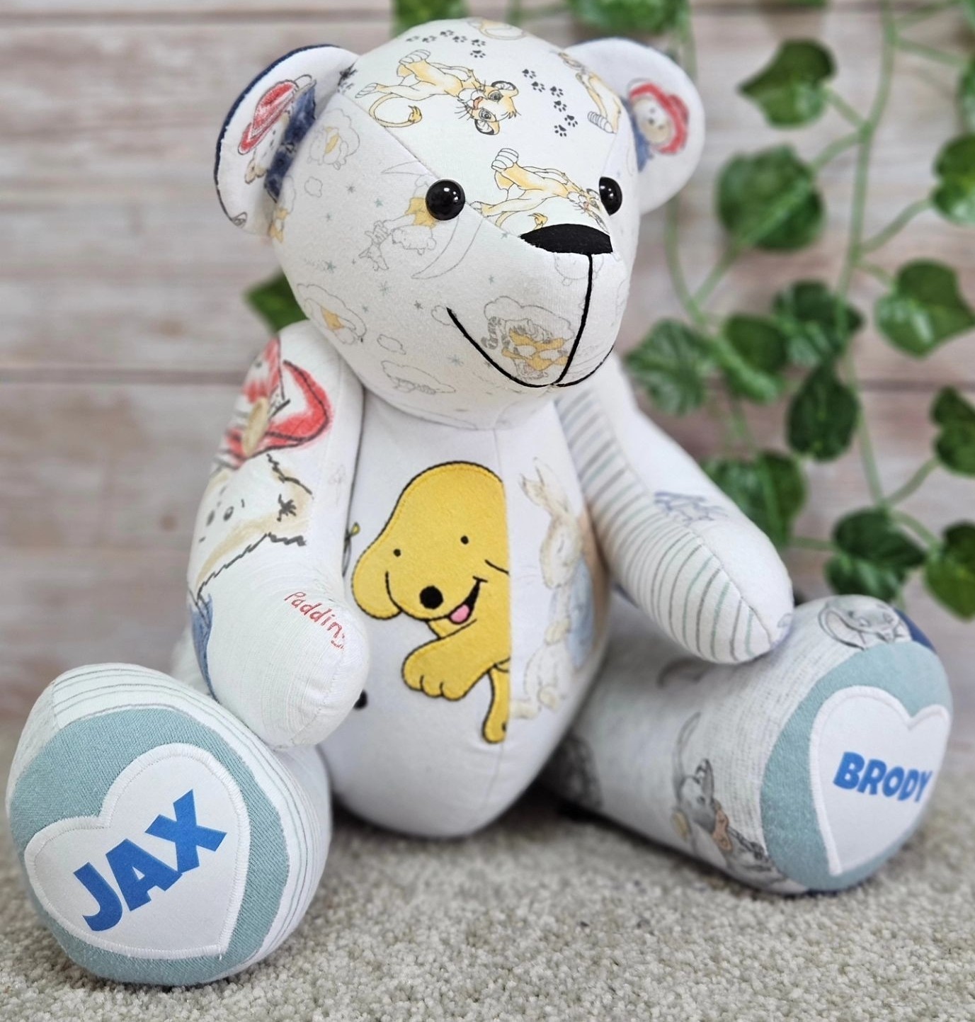 Signature Bear - Calico Teddy Bear INSTANT DOWNLOAD Sewing
