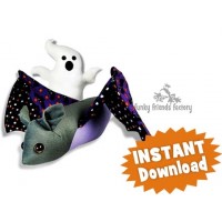 Batty BAT & Boo the Ghost INSTANT DOWNLOAD Sewing Pattern PDF 