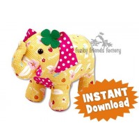 Georgie the GOOD LUCK Elephant INSTANT DOWNLOAD Sewing Pattern PDF