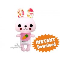 Kawaii Kuties - Easy BUNNY INSTANT DOWNLOAD Sewing Pattern PDF 