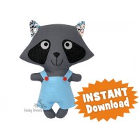 Kawaii Kuties - Easy Japanese Tanuki - RACOON INSTANT DOWNLOAD Sewing Pattern PDF