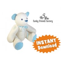 Signature Bear - Calico Teddy Bear INSTANT DOWNLOAD Sewing e Pattern
